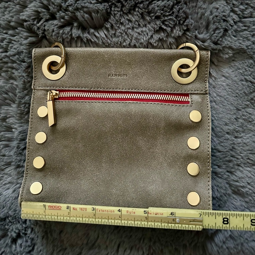 Hammitt Tony Small Crossbody in Pewter/Brushed Gold Red Zip - Picture 15 of 15